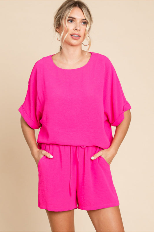 Hot Pink solid loungewear set