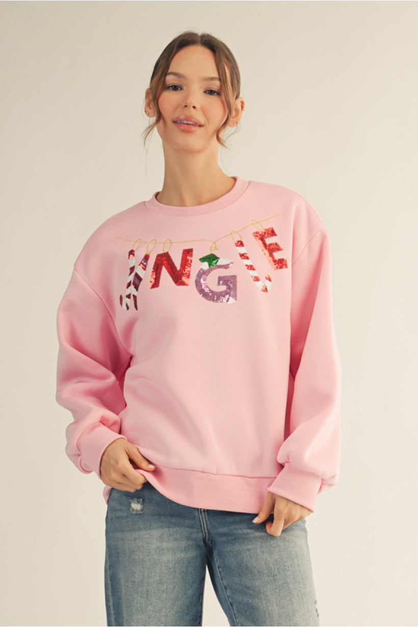 Pink Jingle Sequin Sweatshirt