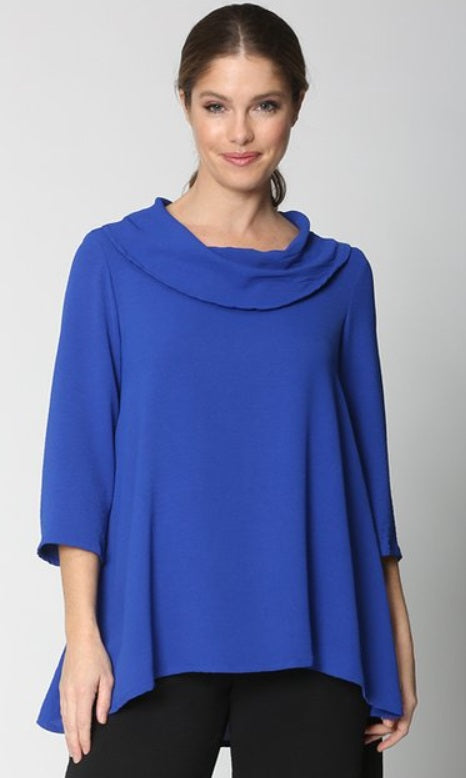 Royal Blue Airflow Cowl Neck Tunic