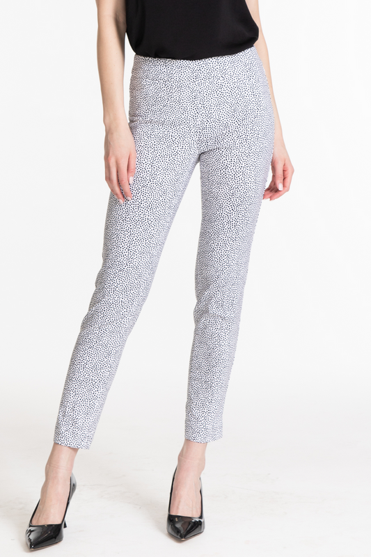 PULL-ON ANKLE PANT - BLACK DOT