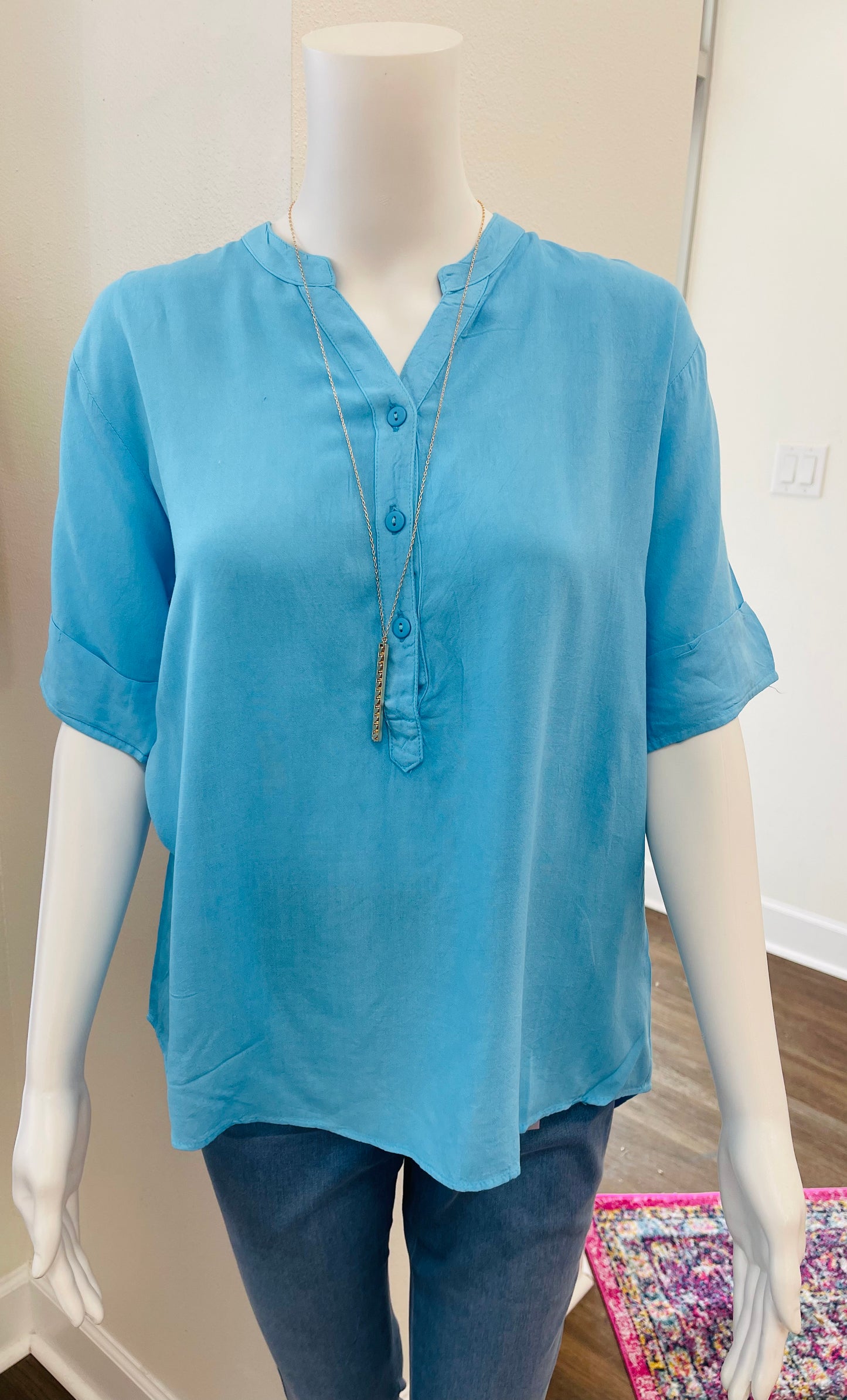 Turq Blue Tencel Blouse